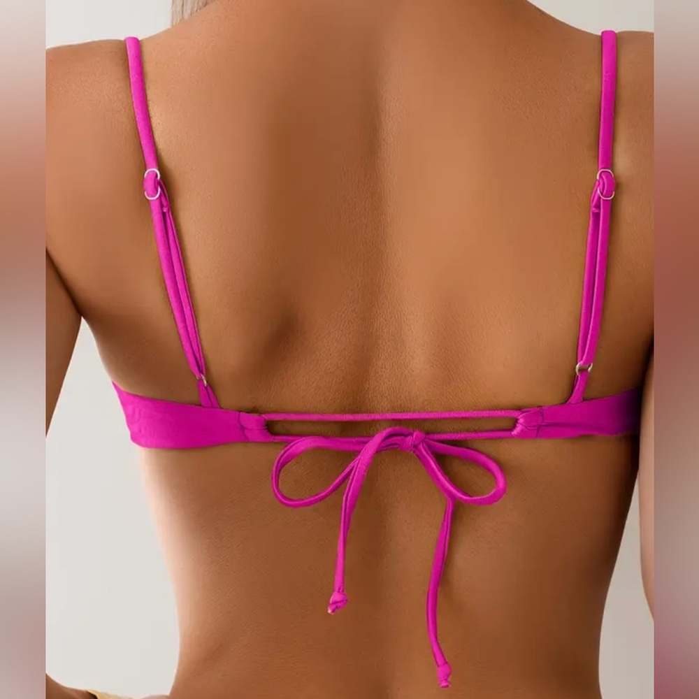 Pink Underwire High Cut Thong Bikini Set - Picture 6 of 7
